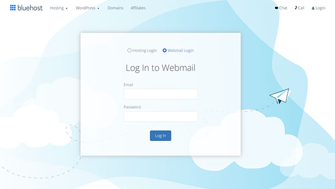 Bluehost Webmail Account Setup
