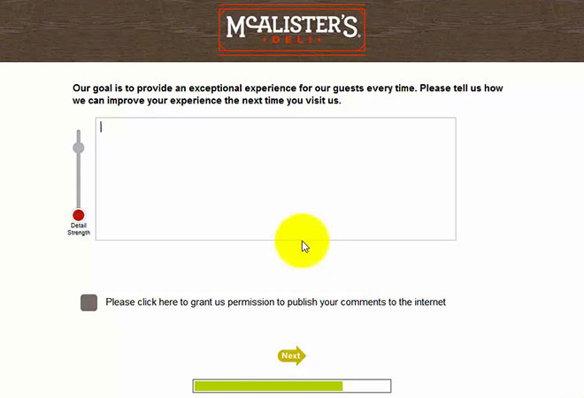 TalkToMcAlisters.com Survey
