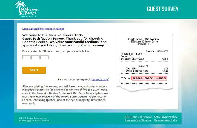 www.bahamabreeze.com survey
