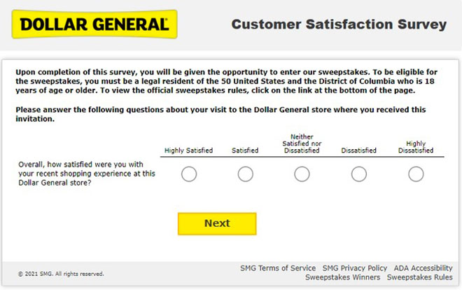 www.dollargeneral.com survey