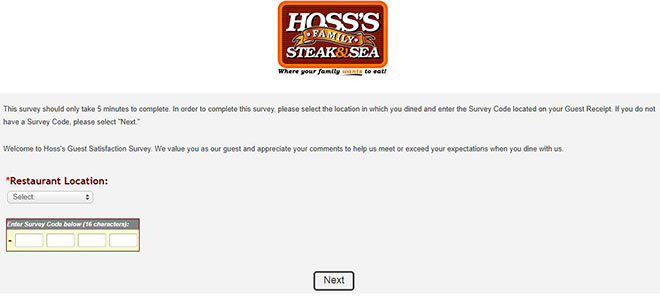www.hosss.com survey