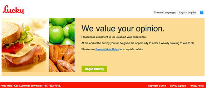 www.luckysupermarkets.com survey