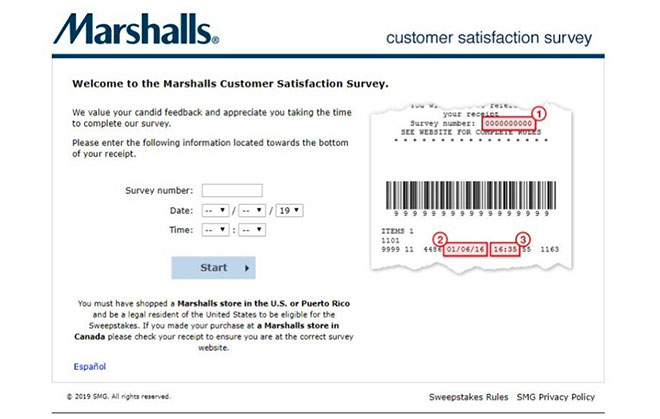 www.marshallsfeedback.com survey