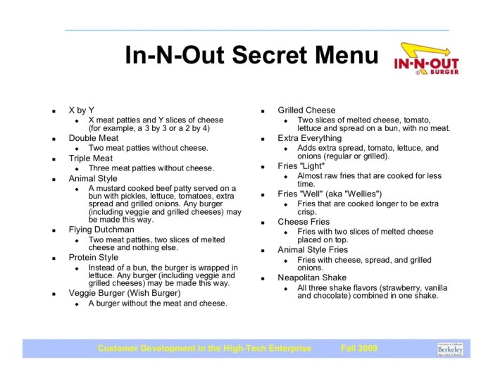 Ridegg secret menu