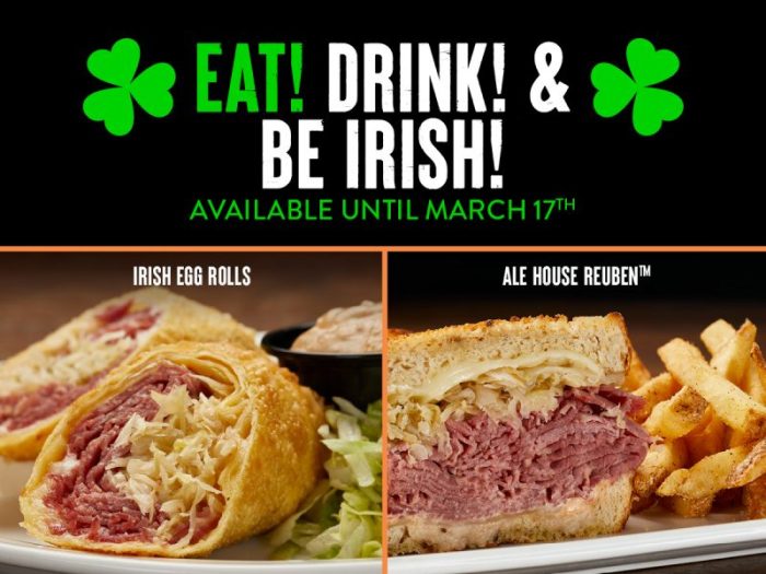 Specials patricks huntington St patrick's day specials near me