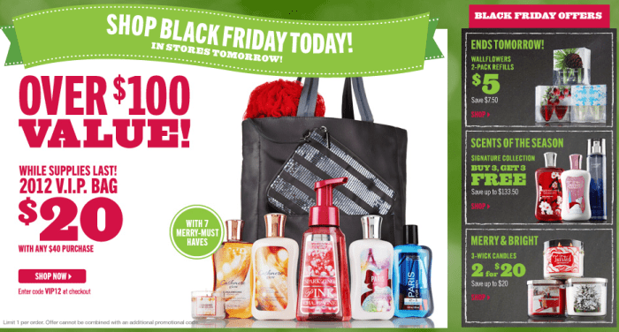 Bath and body works black friday