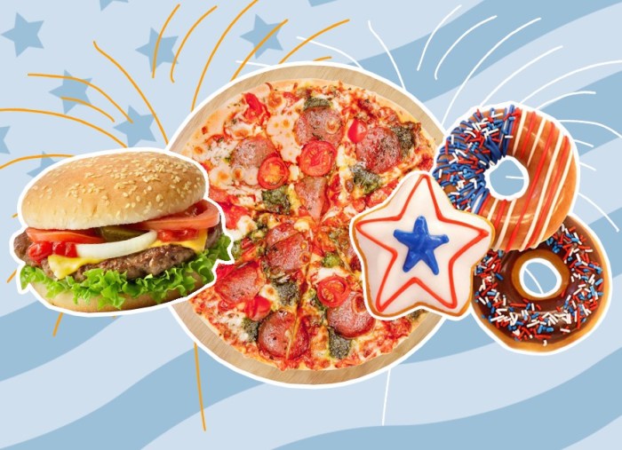Krispy kreme doughnuts foodsided burger 4th of july food deals near me