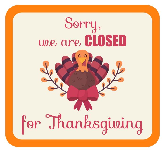 Thanksgiving closed sign printable signs printables happy church printablee Stores to be closed on thanksgiving