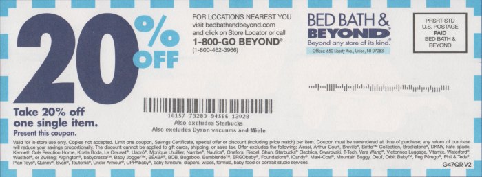 Bed bath and beyond 20 off coupon