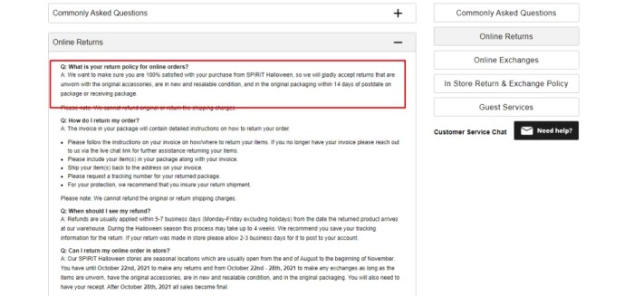 Spirit halloween return policy without receipt